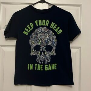 Navy, Skull gamer tee. Medium.